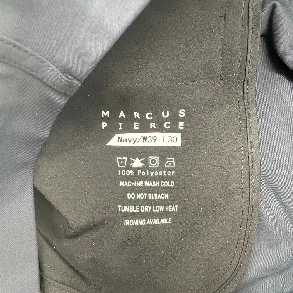 Marcus Pierce Pants Mens 39 x 30 Navy Blue Renegade Performance Casual - Picture 6 of 9